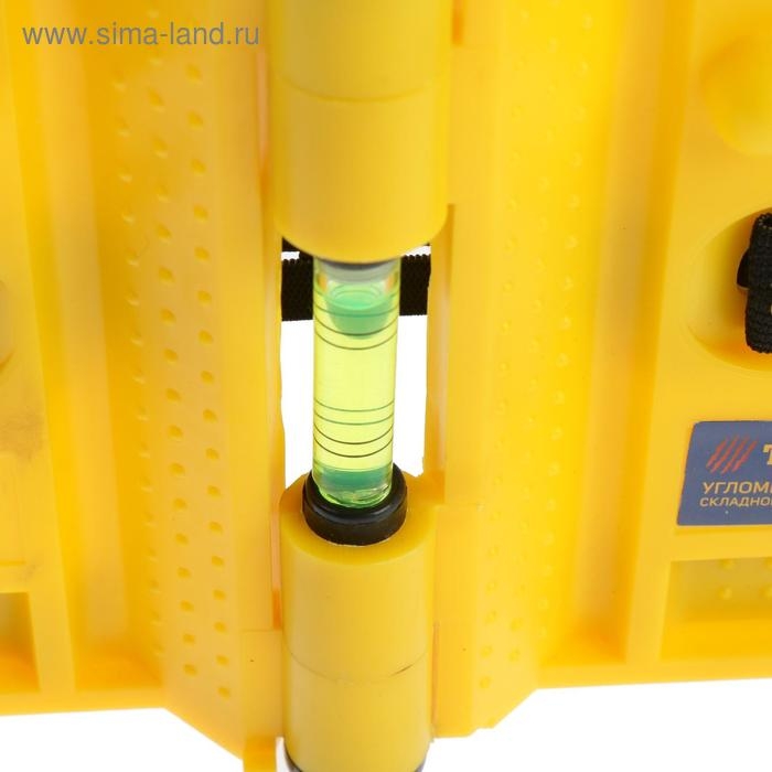 Уровень угловой магнитный ТУНДРА, складной, 3 глазка