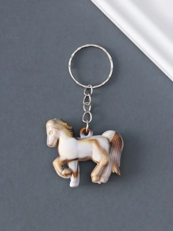 Брелок пластик под мрамор "Лошадка" 3,7х4х1 см