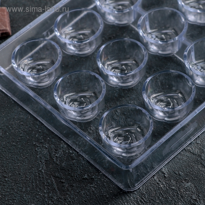 Форма для конфет и шоколада KONFINETTA &laquo;Роза&raquo;, 27,5&times;13,5&times;3 см, 21 ячейка, цвет прозрачный