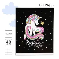 Тетрадь в клетку 48 листов, картонная обложка, &laquo;Минни Маус&raquo;