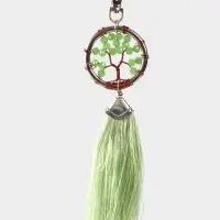 Брелок ловец снов "Древо жизни" 19 см, цв. фисташковый