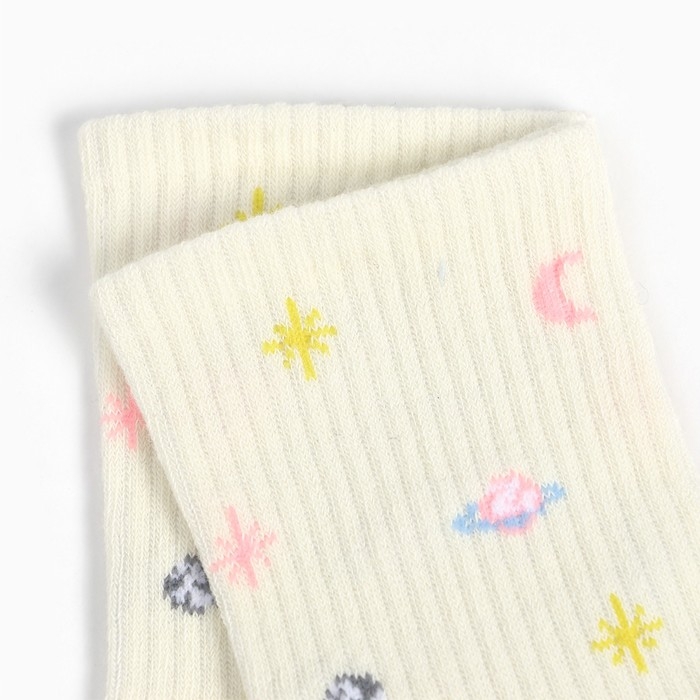 Носки женские, цвет бежевый/космос, размер 38-40