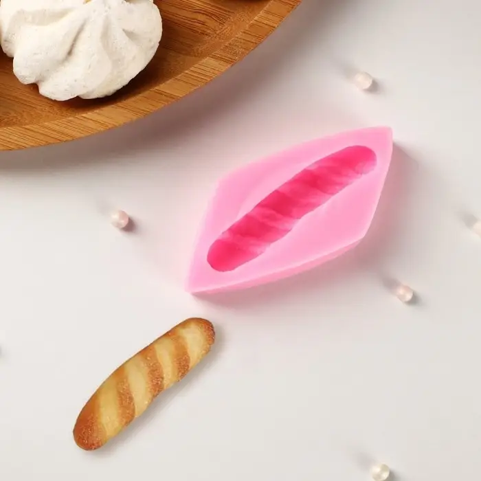 Молд &laquo;Багет&raquo;, силикон, 7,5&times;3,5&times;1,5 см, цвет розовый