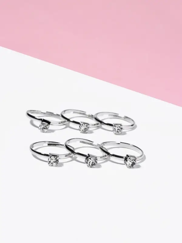 Кольцо детское Выбражулька &laquo;Как у мамы&raquo;, кристалл 4 мм, белое в серебре, безразмерное