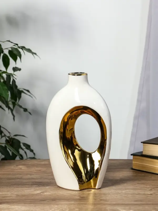 Ваза керамика настольная "Лари" (набор 2 шт) h=26х23, d=4 см, белый