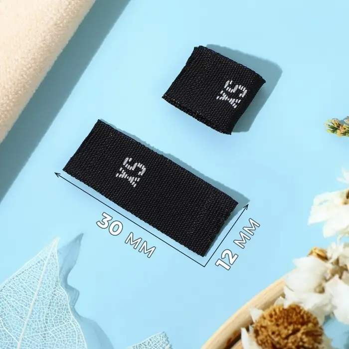 Размерники жаккардовые, XS, 12&times;30 мм, 100 шт., чёрные