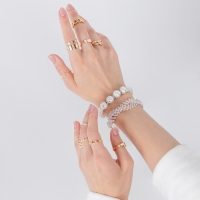 Браслет жемчуг &laquo;Невеста&raquo; бусины d=0,8+1,2 со стразами 4 штуки, цвет белый