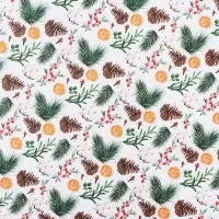 Бумага упаковочная крафтовая &laquo;Шишки и хлопок&raquo;, 50 х 70 см