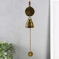 Колокольчик металл "Феникс и дракон" 1 колокол d=4,8 см 42х4,8х4,8 см