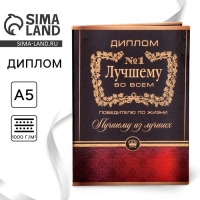 Диплом &laquo;Лучшему во всем&raquo;, А5, 21 х 15 см.