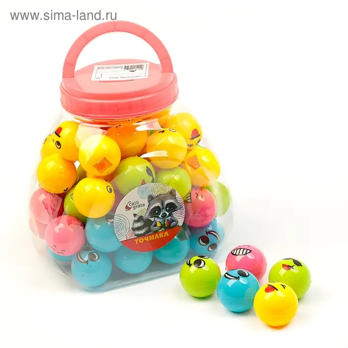 Точилка с контейнером &laquo;Смайлик&raquo;, МИКС