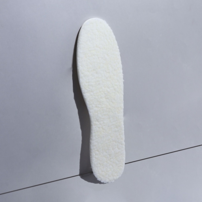 Стельки для обуви, утёпленные, двухслойные, универсальные, р-р RU до 46 (р-р Пр-ля до 46), 29 см, пара, цвет белый