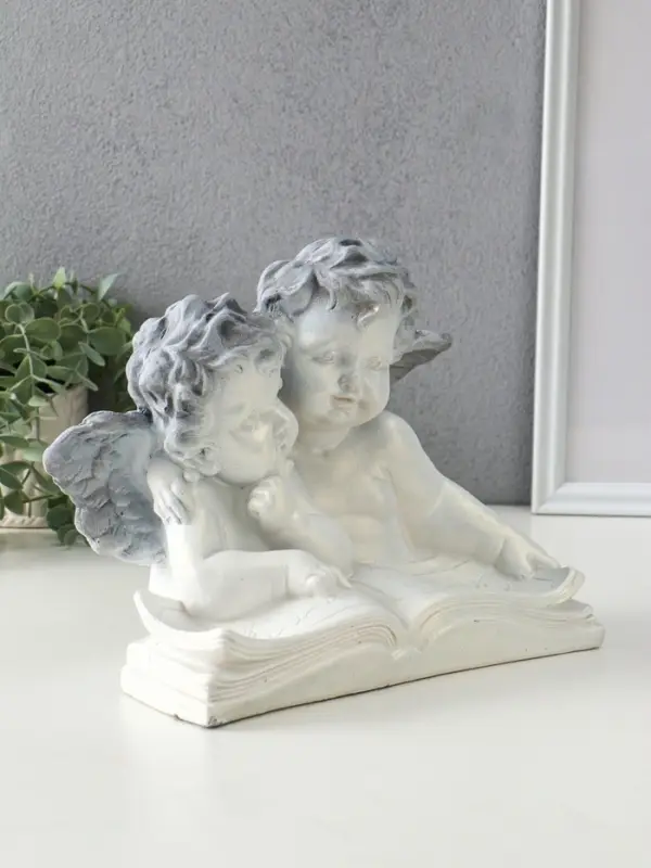 Фигура "Два ангела с книгой" 23х28х19 см, антик