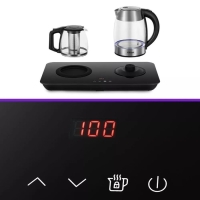 Чайный набор Kitfort КТ-6608, стекло, 1.7/1 л, 2200 Вт, регулировка t&deg;, дисплей, чёрный