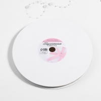 Лента бархатная, с золотым люрексом, 10 мм, 18&plusmn;1 м, белая №01