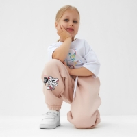 Брюки детские с начесом MINAKU: CRUSH, цвет розовый, рост 134 см