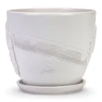 Горшок цветочный с поддоном 5 л, d122/h19,5 см белый керамика, "Голландия" (М)