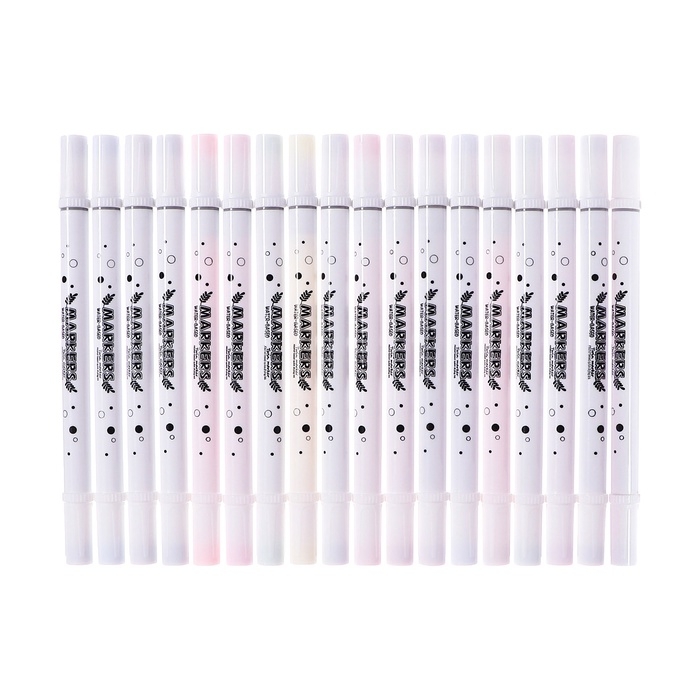 Набор маркеров 24 цвета двусторонние, в пластик тубусе МИКС