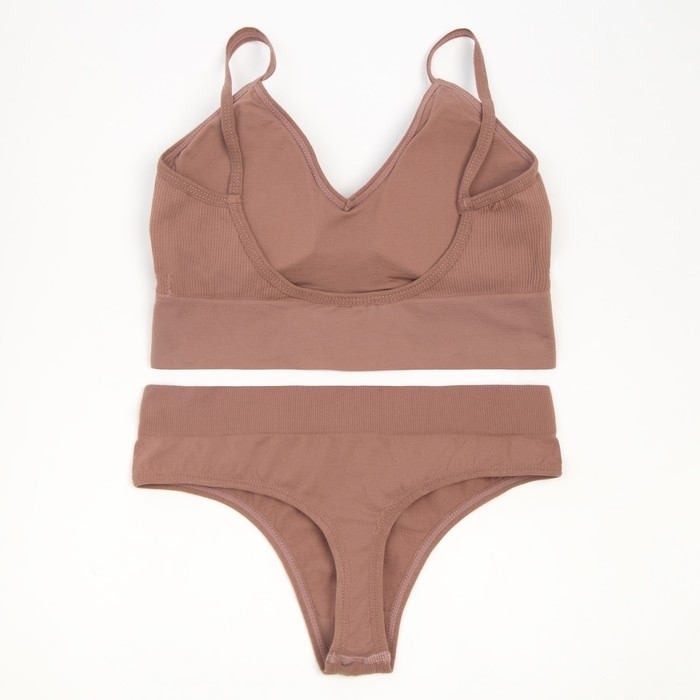 Комплект женский (топ, трусы) цвет кофе, размер 42-44