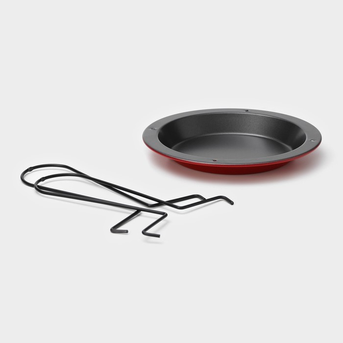 Подставка для куры-гриль &laquo;Ренард&raquo;, 20&times;17 см, антипригарное покрытие, цвет красный