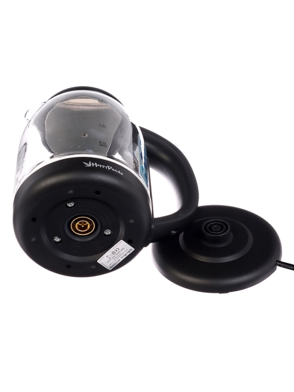 Чайник электрический Happy panda HP-2709SPBK, стекло, 1.8 л, 1800 Вт, чёрный