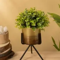 Кашпо на подставке "Малахит" железо 12х12х21 см