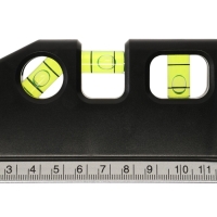 Уровень универсальный 4 в 1 ТУНДРА, лазерный, пузырьковый, рулетка 2.5 м, линейка 150 мм