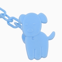 Пустышка классическая, с держателем, +0мес., цвет голубой