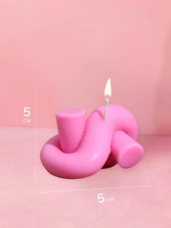 Свеча "Узелок" 8х5х5 см, соевый воск МИКС