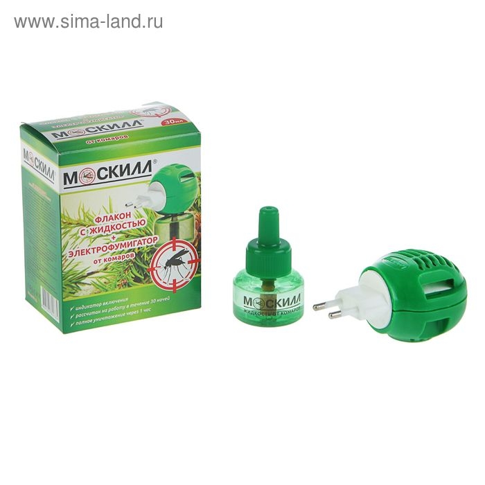 Комплект Москилл Флакон с жидкостью от комаров 30 мл. + Электрофумигатор