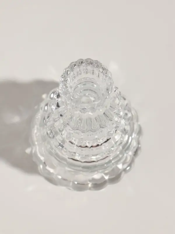 Подсвечник стекло "Ёлочка" прозрачный d=2 см 8,5х8,5х13,5 см