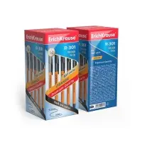 Ручка шариковая ErichKrause R-301 Orange Stick & Grip, узел 0.7 мм, чернила чёрные, резиновый держатель, длина линии письма 2000 метров