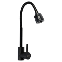 Смеситель для кухни ZEIN Z2391, гибкий излив, картридж 40 мм, нержавеющая сталь, черный