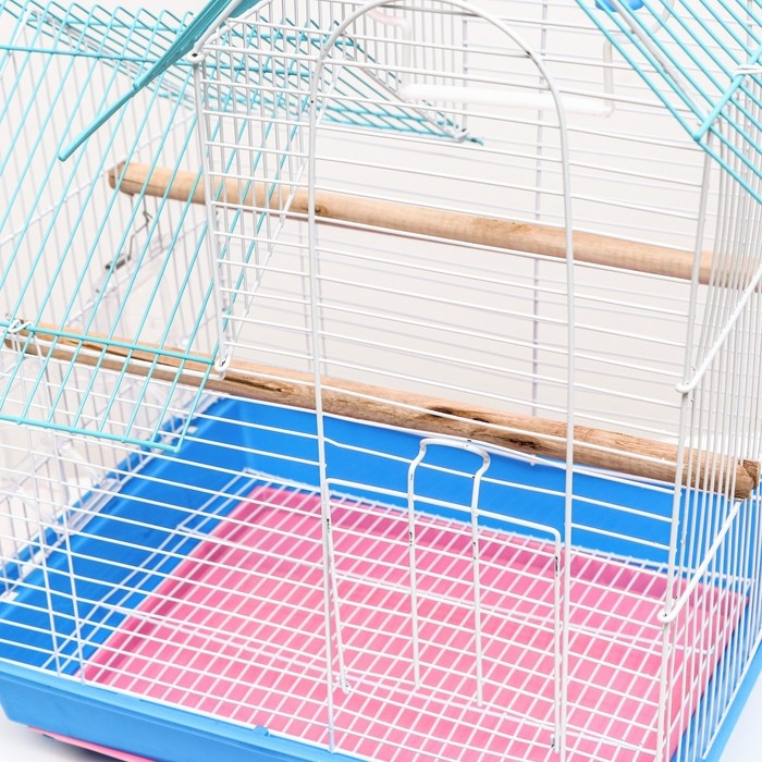 Клетка для птиц укомплектованная Bd-2/5h, 34 х 27 х 47 см, синяя