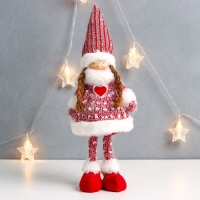 Кукла интерьерная "Малышка Тося в красном вязаном платье с сердечком" 45х18х11 см Кукла интерьерная "Малышка Тося в красном вязаном платье с сердечком" 45х18х11 см