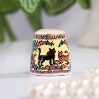 Сувенир напёрсток "Кошки", керамика Сувенир напёрсток "Кошки", керамика