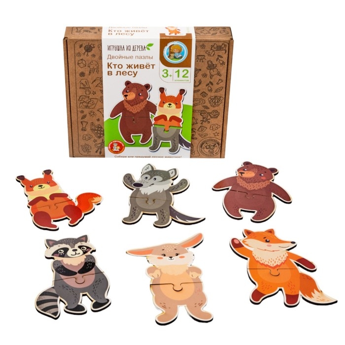 Пазлы &laquo;Кто живет в лесу&raquo; 12 эл.