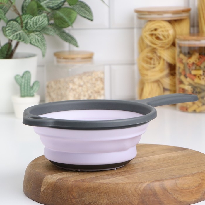 Дуршлаг складной Доляна &laquo;Волна&raquo;, d=20 см, цвет сиреневый