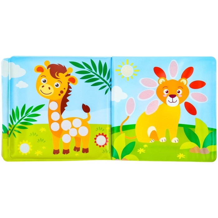 Книжка - игрушка для ванны Крошка Я &laquo;Рисуем пальчиками: зоопарк&raquo;, водная раскраска