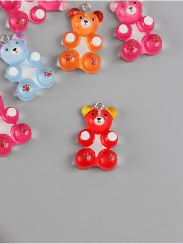 Подвеска для творчества акрил "Мишка леденцовый" МИКС 3,1х2х1 см