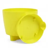 Кашпо с прикорневым поливом "Румба" 1 л, D13,5 см, h-12 см, цвет лимон