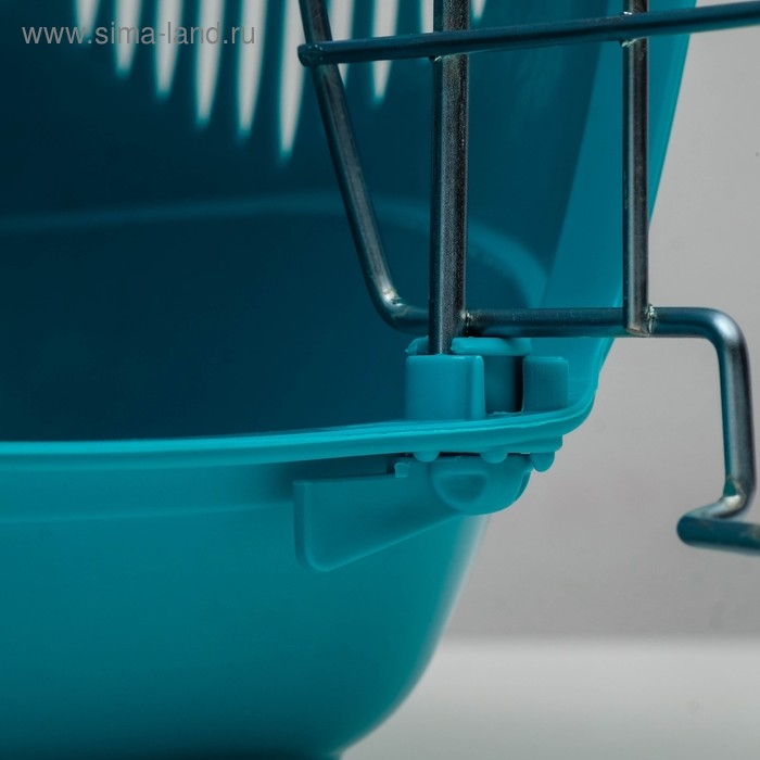 Переноска для животных до 9 кг "Пижон", металлическая дверь, 43х29х27,5 см, бело-бирюзовая