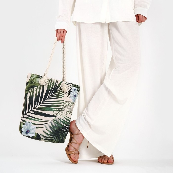 Сумка женская пляжная Сумка женская пляжная "Растение", 35х40 см