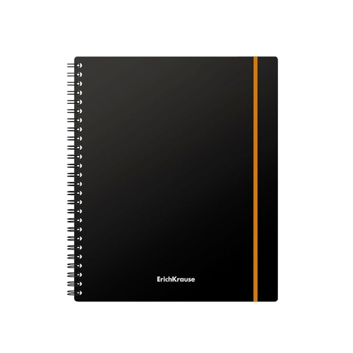 Тетрадь на спирали, 80 листов в клетку, ErichKrause Accent, пластиковая обложка, на резинке, блок офсет 100% белизна, МИКС