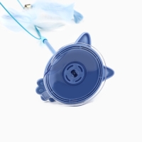 Игрушка дразнилка для кошек на присоске с пером &laquo;Котик&raquo;, голубой, 94 см