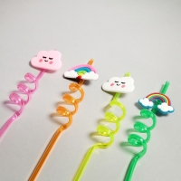 Трубочки для коктейля &laquo;Облака и радуга&raquo; набор 4 шт, цвет МИКС