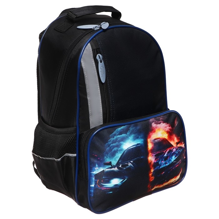 Рюкзак школьный, 37 х 26 х 13 см, эргономичная спинка, Calligrata ОРТ Рюкзак школьный, 37 х 26 х 13 см, эргономичная спинка, Calligrata ОРТ "Тачка в огне"