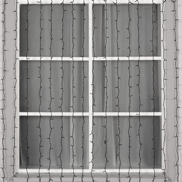 Гирлянда &laquo;Занавес&raquo; 2 &times; 3 м, IP44, УМС, тёмная нить, 760 SMD-LED, свечение белое, 220 В