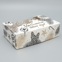 Коробка для эклеров с вкладышами &laquo;Волшебного Нового года!&raquo;, 25.2 х 15 х 7 см, Новый год