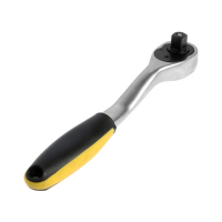 Вороток с трещоткой ТУНДРА, CrV, квадрат 1/2", изогнутая 2К рукоятка, 72 зубца, 250 мм Вороток с трещоткой ТУНДРА, CrV, квадрат 1/2", изогнутая 2К рукоятка, 72 зубца, 250 мм
